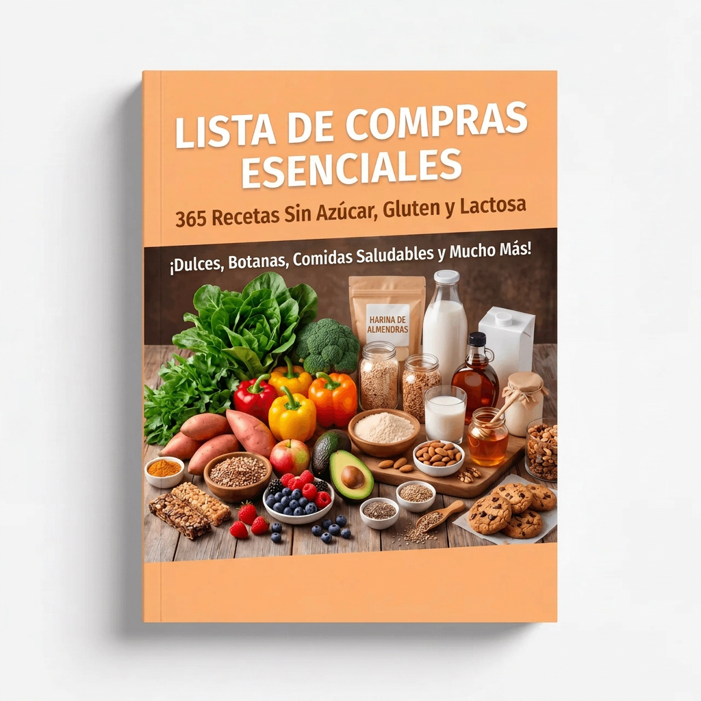 Lista de compras para recetas sin azúcar, sin gluten y sin lactosa